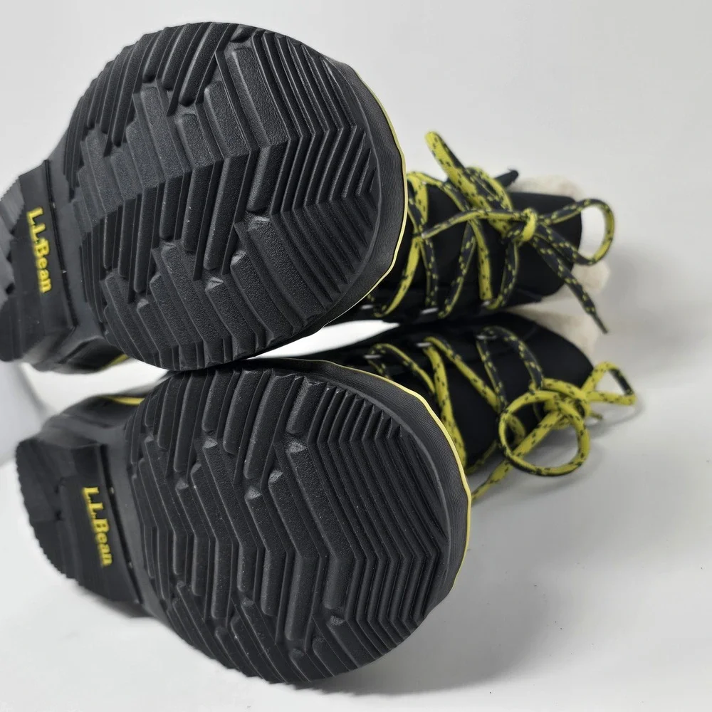 LL Bean Snow Boot Lace-Up Womens 8 Black Insulated Waterproof 284882 ONBJ1 04080